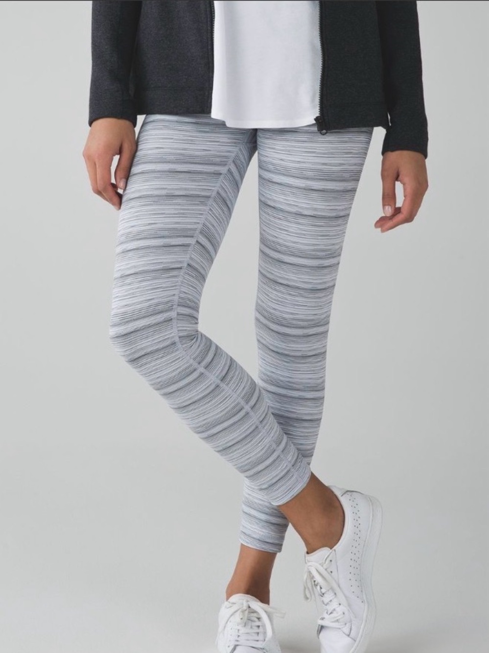 Lululemon High Times Pant Cyber Stripe White Silver Fox Size 2